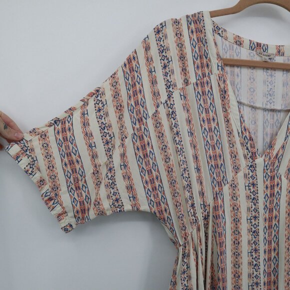 En Crème Maxi Dress Womens L Beige Boho Artsy Ethnic Gypsy Resort Beach Relaxed - Picture 7 of 16